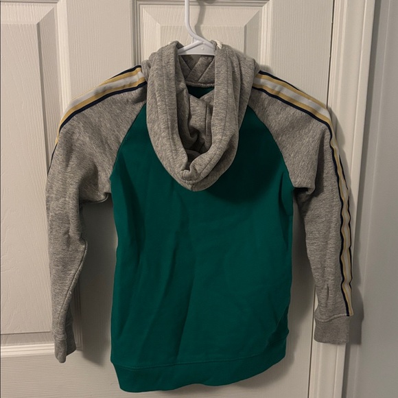Mini Boden Green and Gray Soccer Appliqué Boy’s Hoodie - Picture 2 of 7